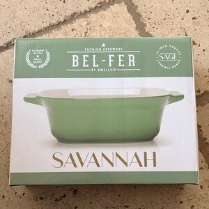 Bel-Fer Sage Green Ceramic Bakeware 8” BNW